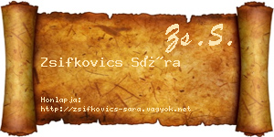 Zsifkovics Sára névjegykártya
