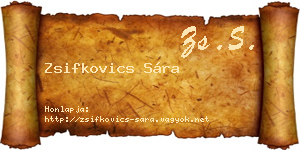 Zsifkovics Sára névjegykártya