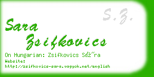 sara zsifkovics business card